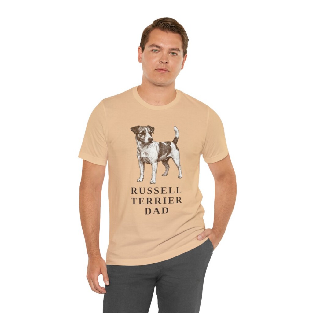 Russell Terrier Dad Shirt, Vintage Dog Sketch Tee, Dog Dad Gift