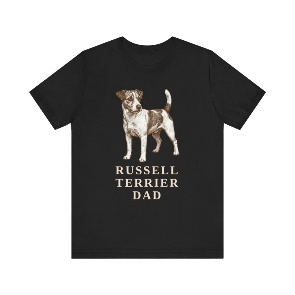 Russell Terrier Dad Shirt, Vintage Dog Sketch Tee, Dog Dad Gift