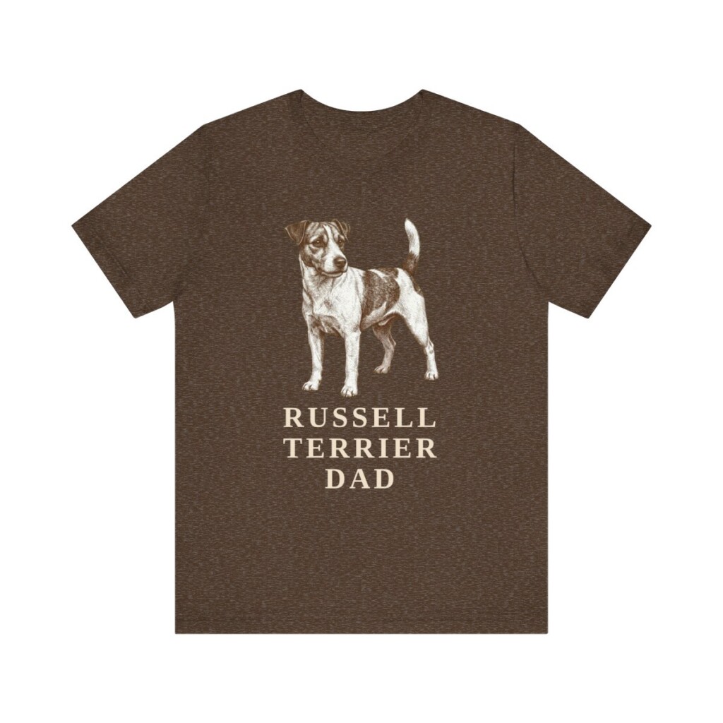 Russell Terrier Dad Shirt, Vintage Dog Sketch Tee, Dog Dad Gift