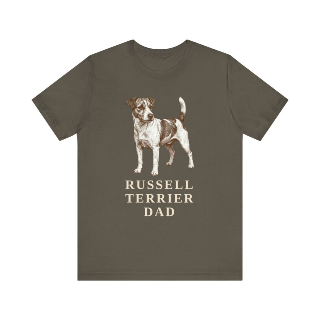 Russell Terrier Dad Shirt, Vintage Dog Sketch Tee, Dog Dad Gift