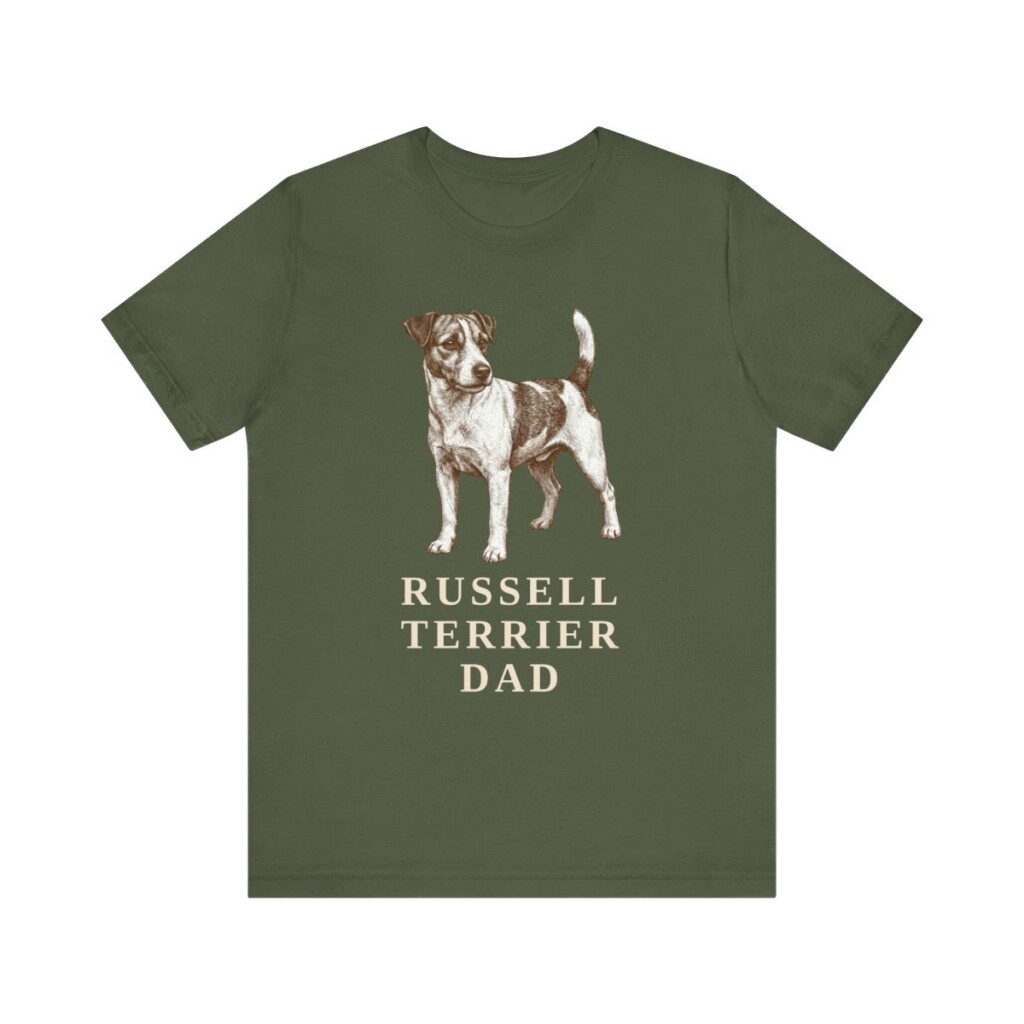 Russell Terrier Dad Shirt, Vintage Dog Sketch Tee, Dog Dad Gift