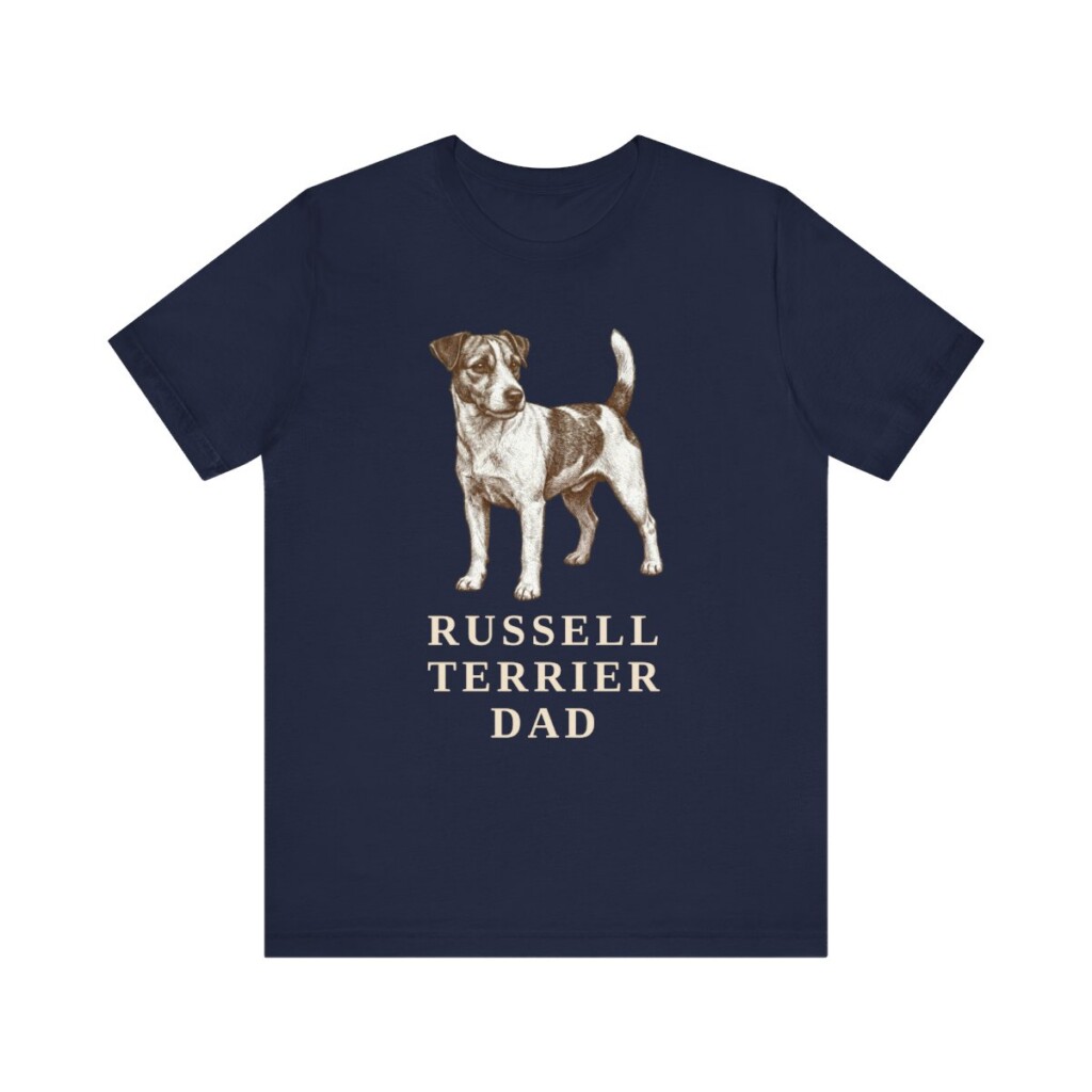 Russell Terrier Dad Shirt, Vintage Dog Sketch Tee, Dog Dad Gift