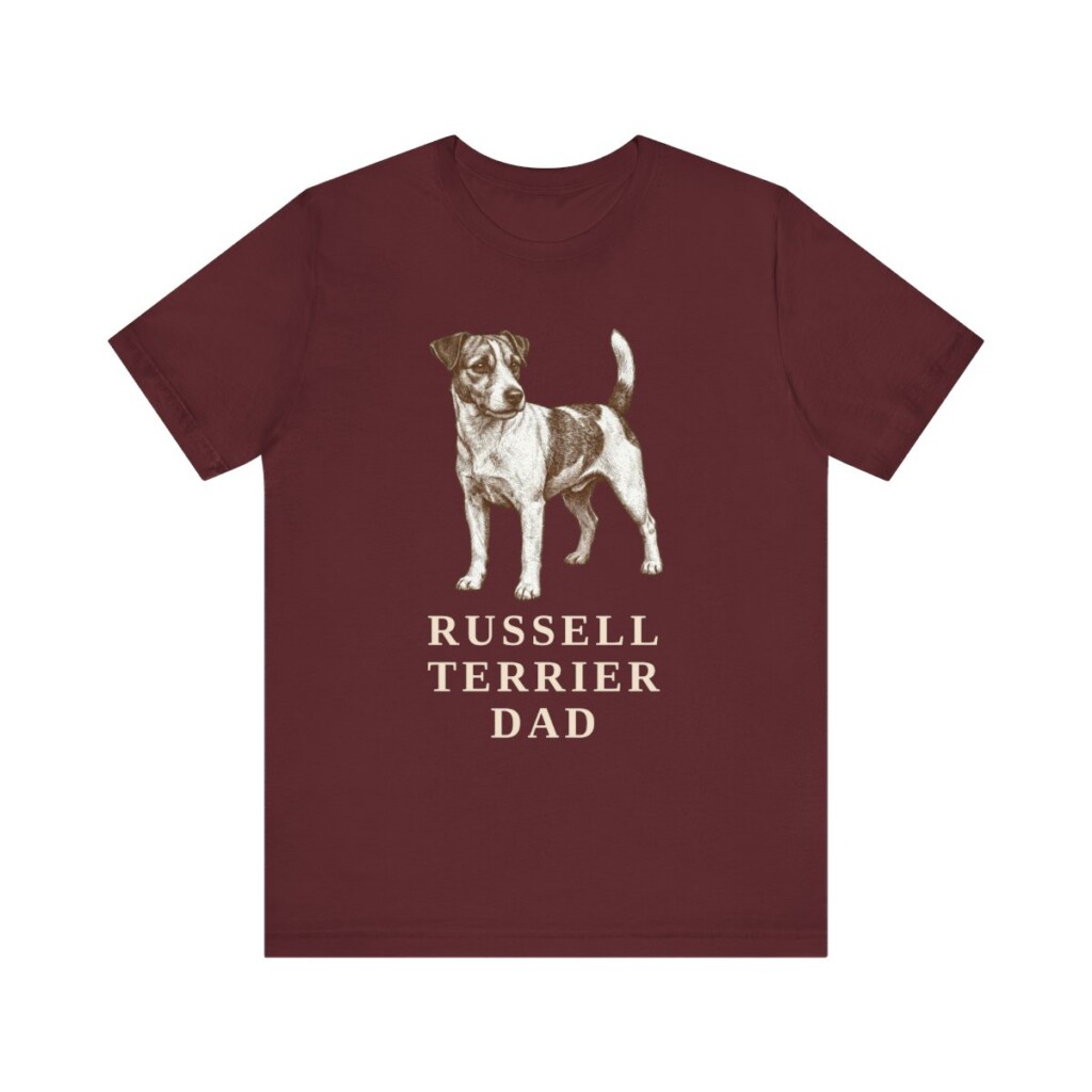 Russell Terrier Dad Shirt, Vintage Dog Sketch Tee, Dog Dad Gift