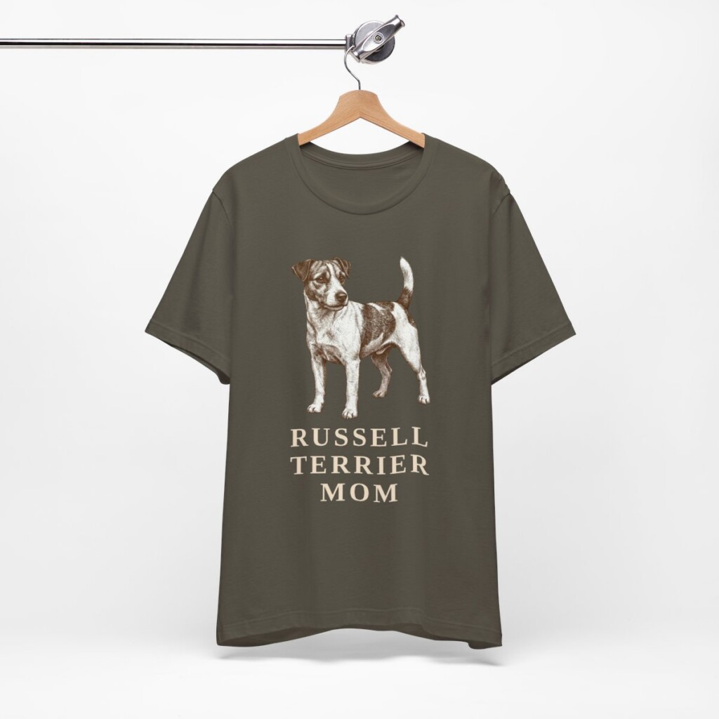 Russell Terrier Mom Shirt, Vintage Dog Sketch Tee, Dog Mom Gift