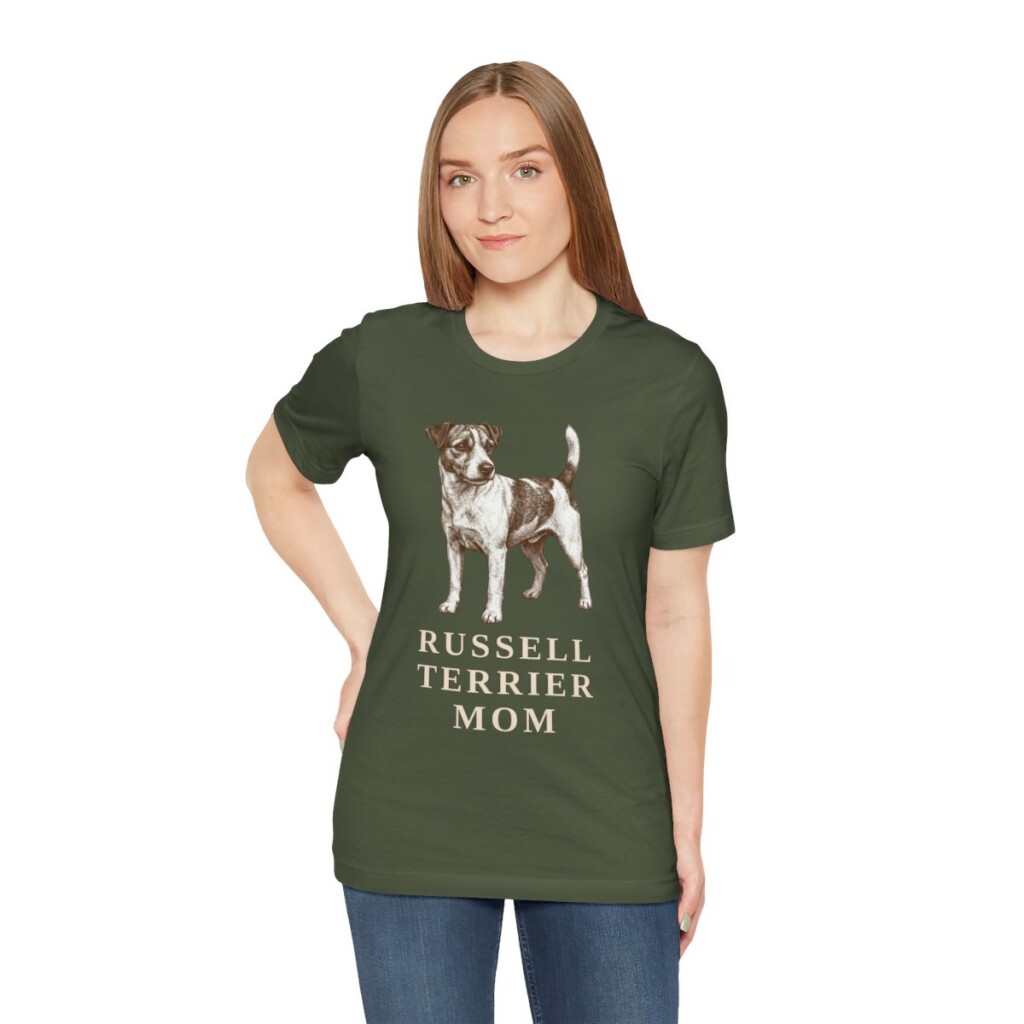 Russell Terrier Mom Shirt, Vintage Dog Sketch Tee, Dog Mom Gift