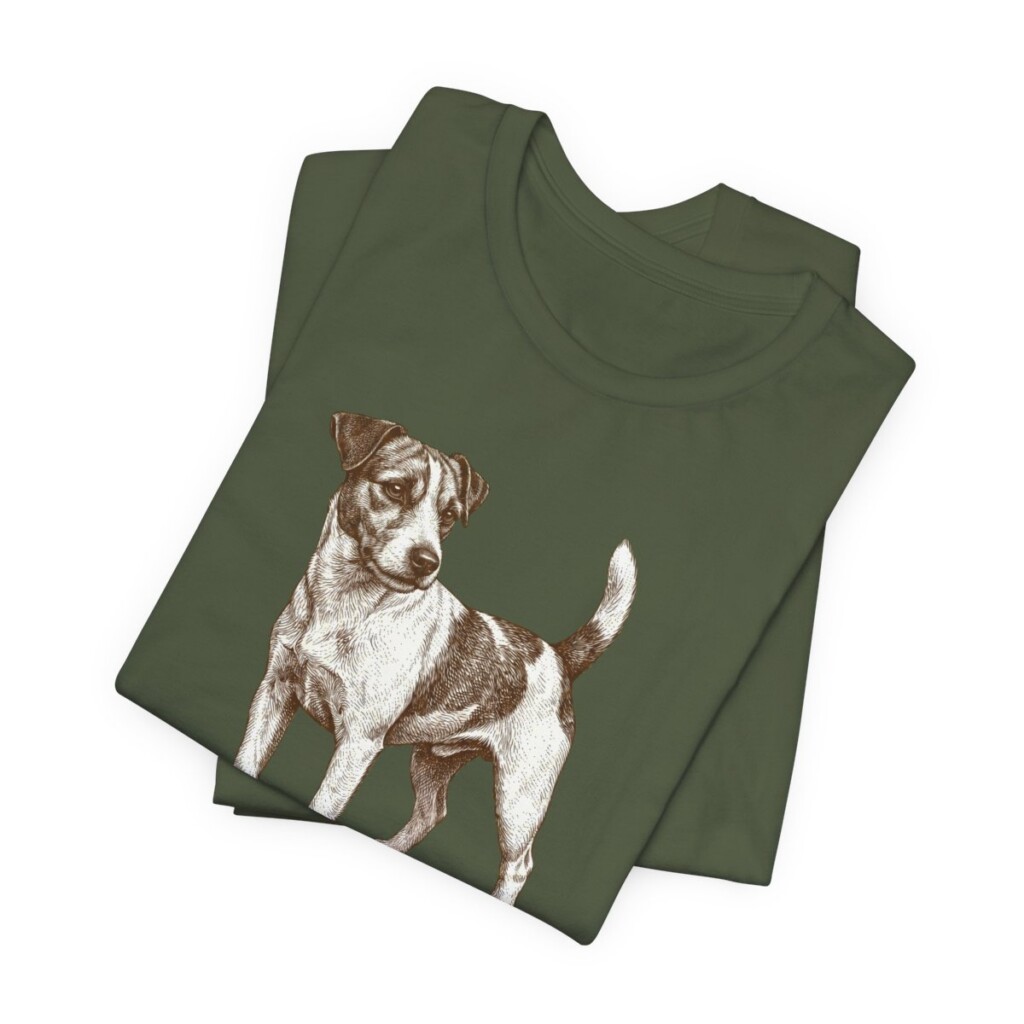Russell Terrier Shirt, Vintage Dog Sketch Tee, Dog Lover Gift