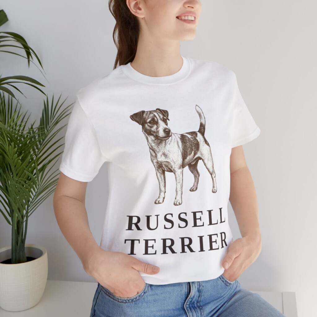 Russell Terrier Shirt, Vintage Dog Sketch Tee, Dog Lover Gift