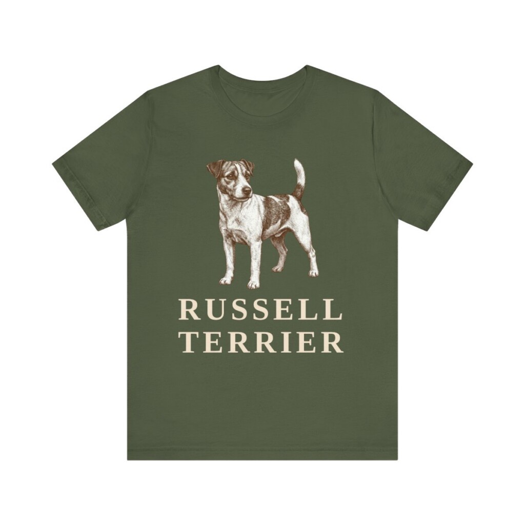 Russell Terrier Shirt, Vintage Dog Sketch Tee, Dog Lover Gift