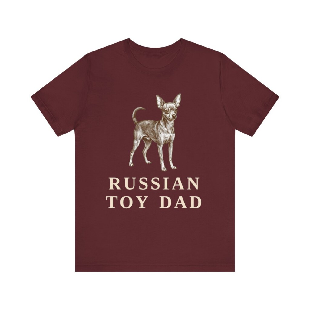 Russian Toy Dad Shirt, Vintage Dog Sketch Tee, Dog Dad Gift