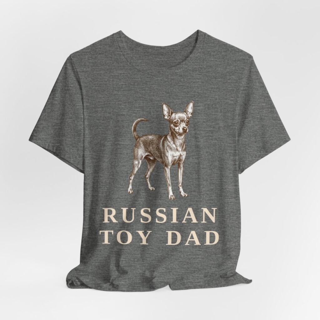 Russian Toy Dad Shirt, Vintage Dog Sketch Tee, Dog Dad Gift