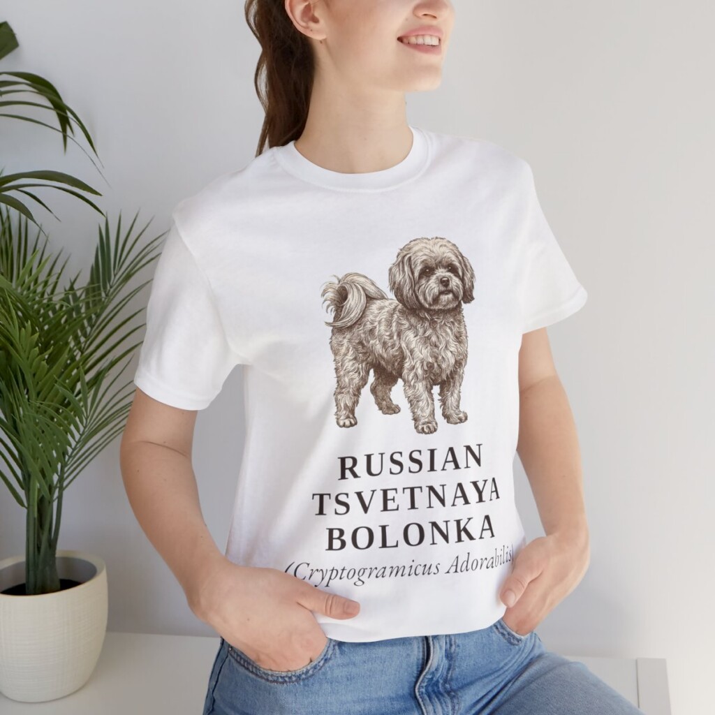 Russian Tsvetnaya Bolonka Latin Shirt, Vintage Dog Sketch Tee, Dog Latin Gift