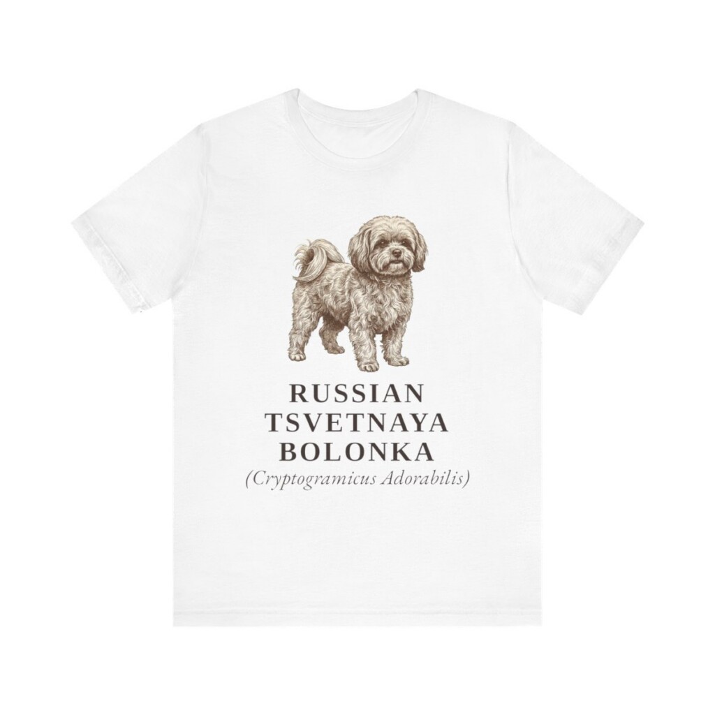 Russian Tsvetnaya Bolonka Latin Shirt, Vintage Dog Sketch Tee, Dog Latin Gift
