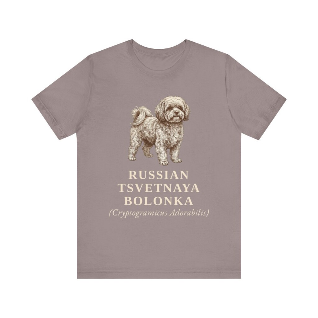 Russian Tsvetnaya Bolonka Latin Shirt, Vintage Dog Sketch Tee, Dog Latin Gift