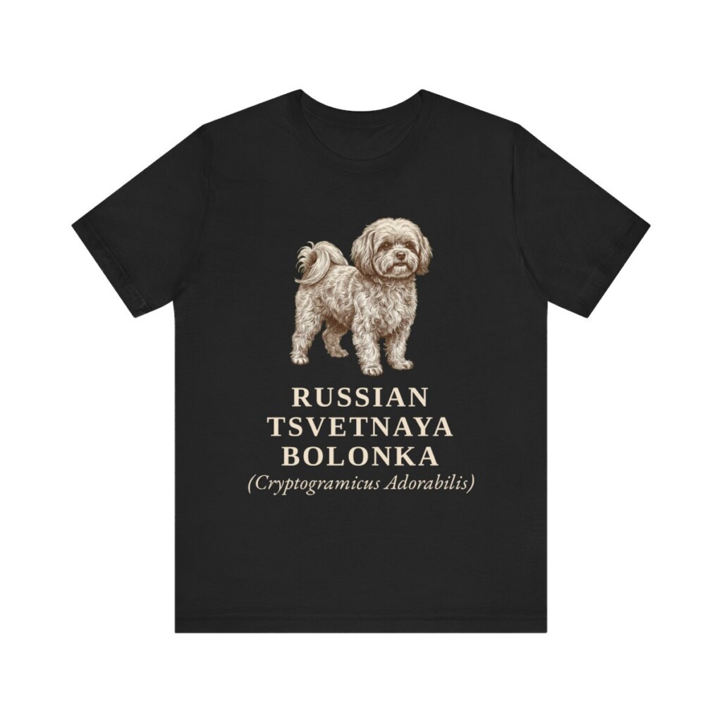 Russian Tsvetnaya Bolonka Latin Shirt, Vintage Dog Sketch Tee, Dog Latin Gift