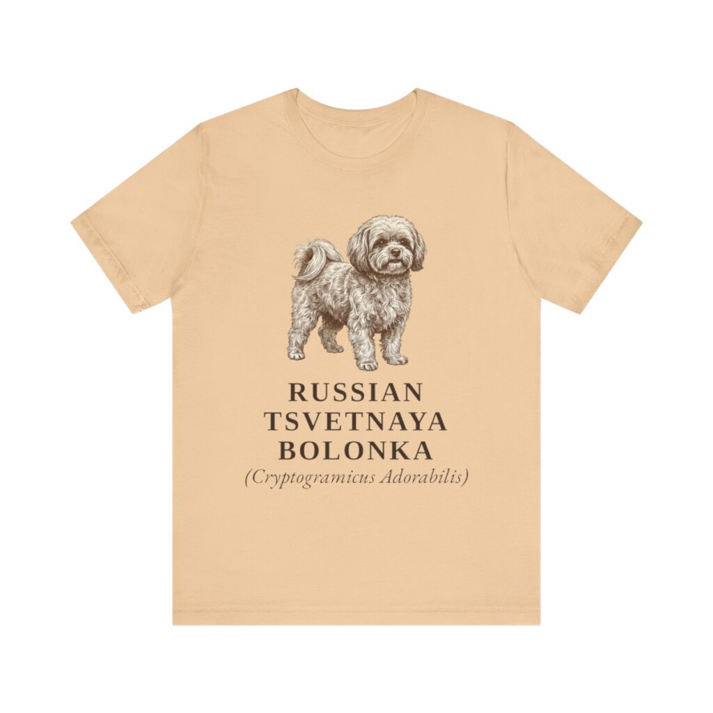 Russian Tsvetnaya Bolonka Latin Shirt, Vintage Dog Sketch Tee, Dog Latin Gift