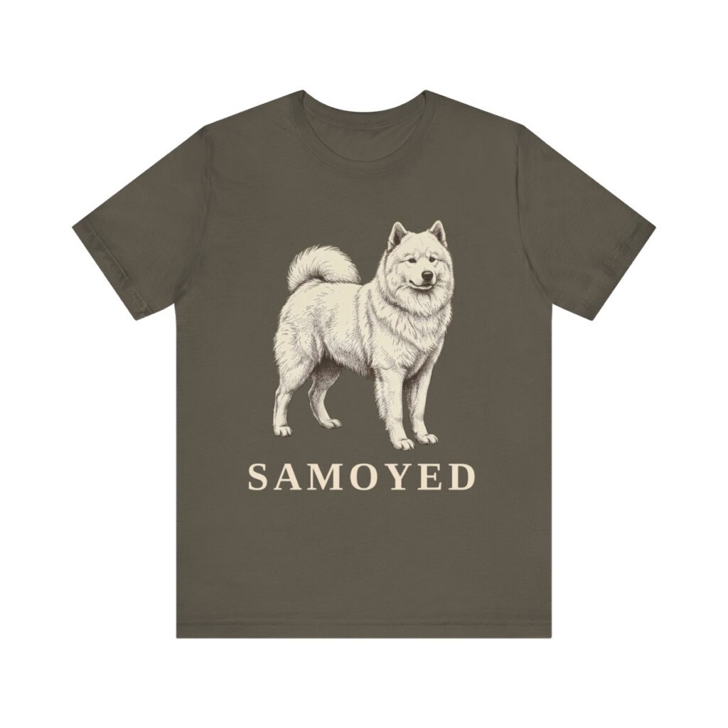 Samoyed Lover Shirt, Vintage Dog Sketch Tee, Dog Lover Gift