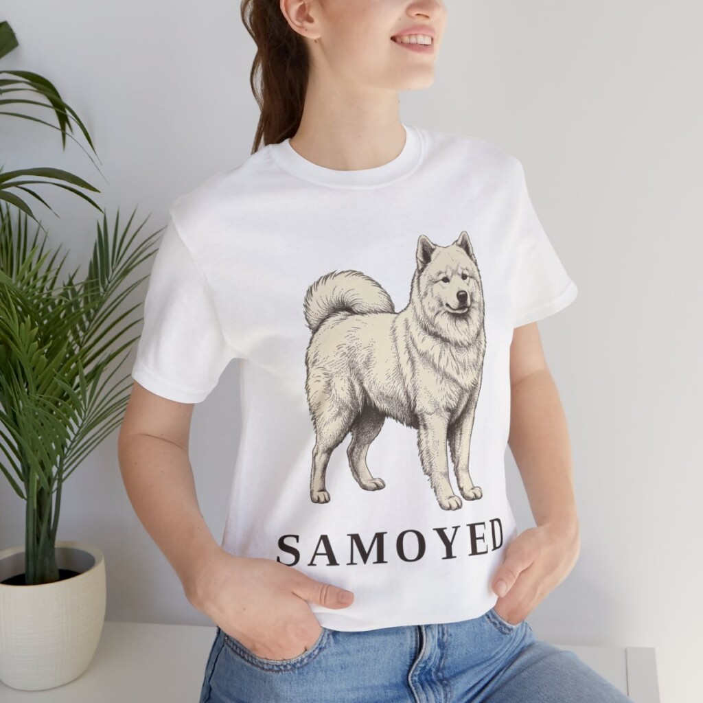 Samoyed Lover Shirt, Vintage Dog Sketch Tee, Dog Lover Gift