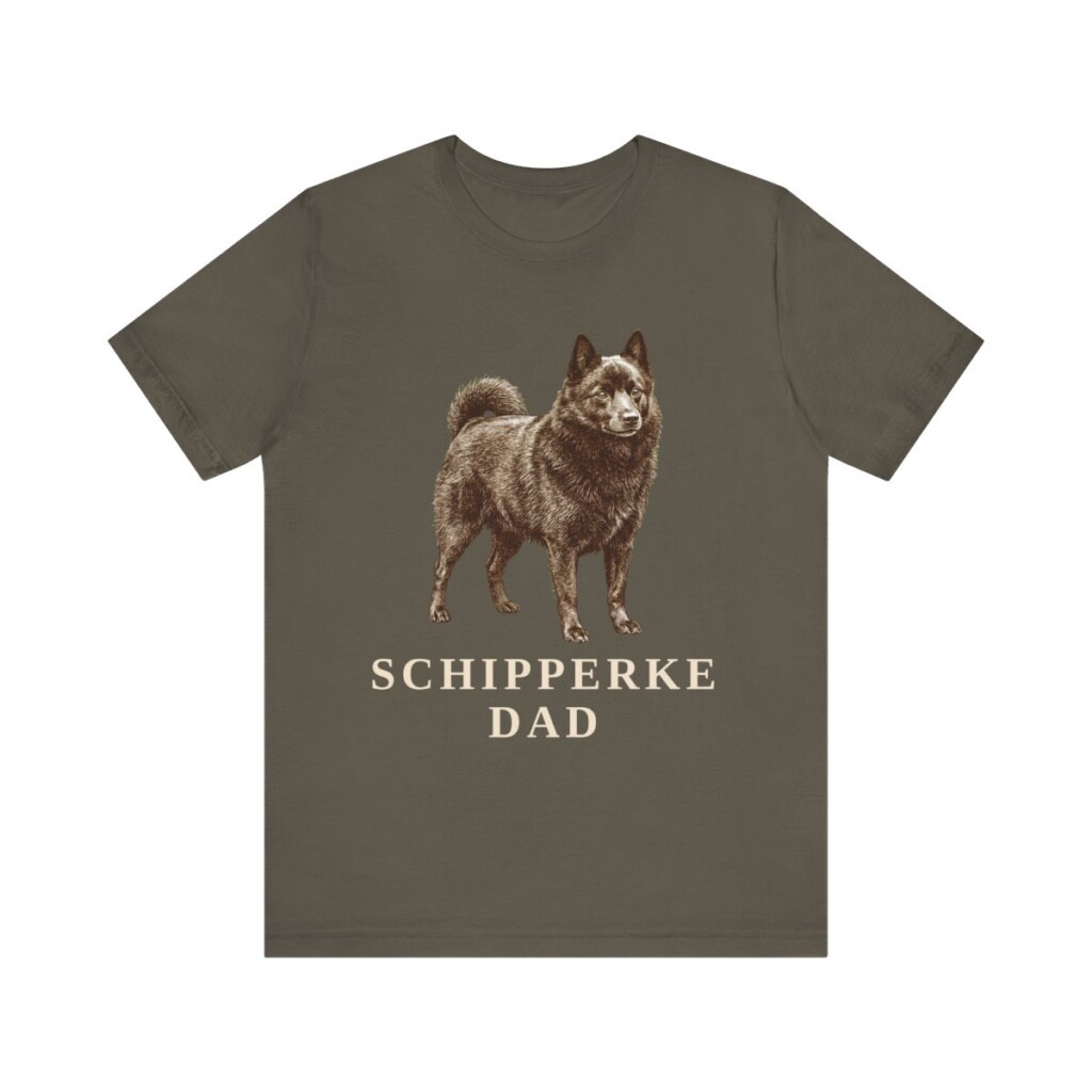 Schipperke Dad Shirt, Vintage Dog Sketch Tee, Dog Dad Gift