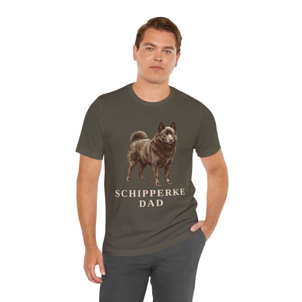 Schipperke Dad Shirt, Vintage Dog Sketch Tee, Dog Dad Gift