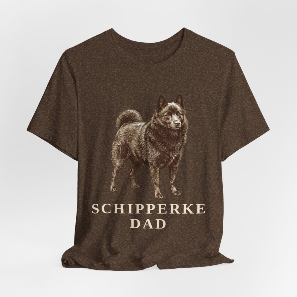 Schipperke Dad Shirt, Vintage Dog Sketch Tee, Dog Dad Gift