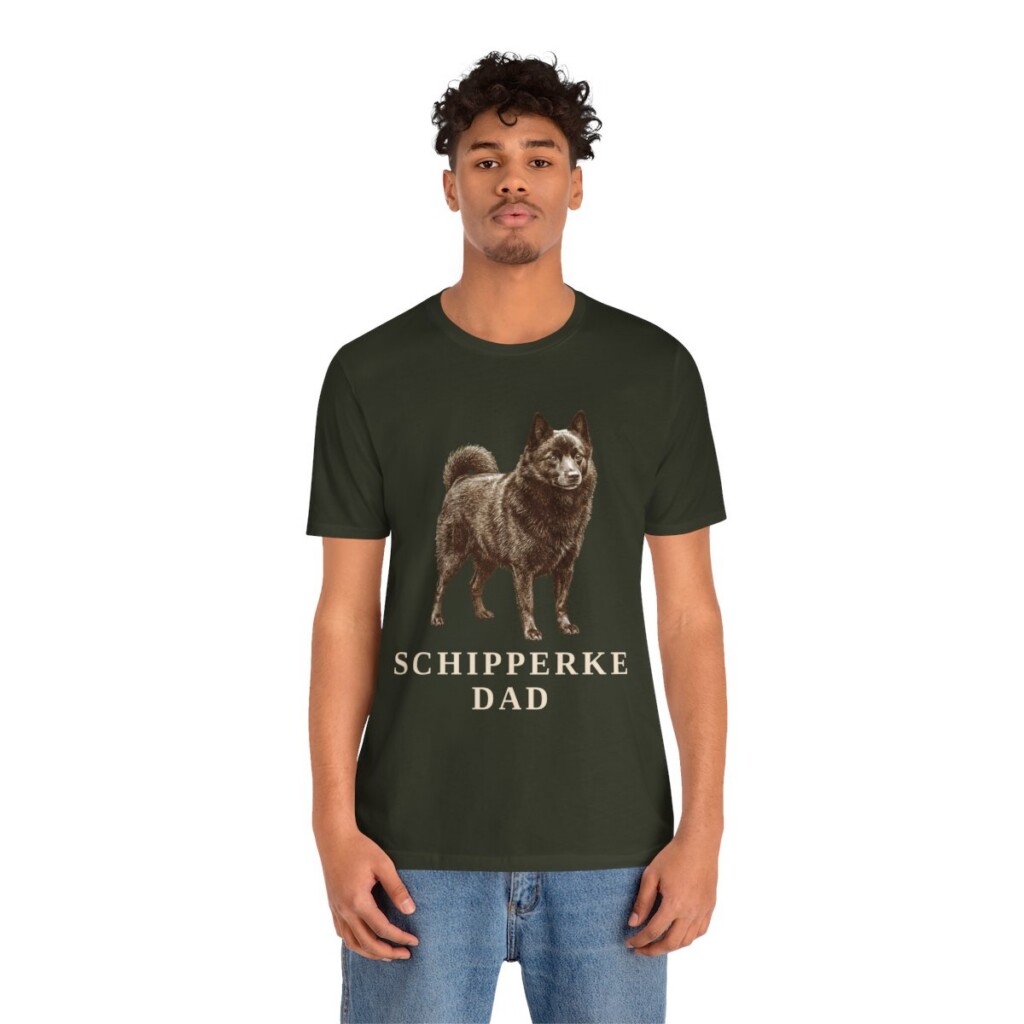 Schipperke Dad Shirt, Vintage Dog Sketch Tee, Dog Dad Gift