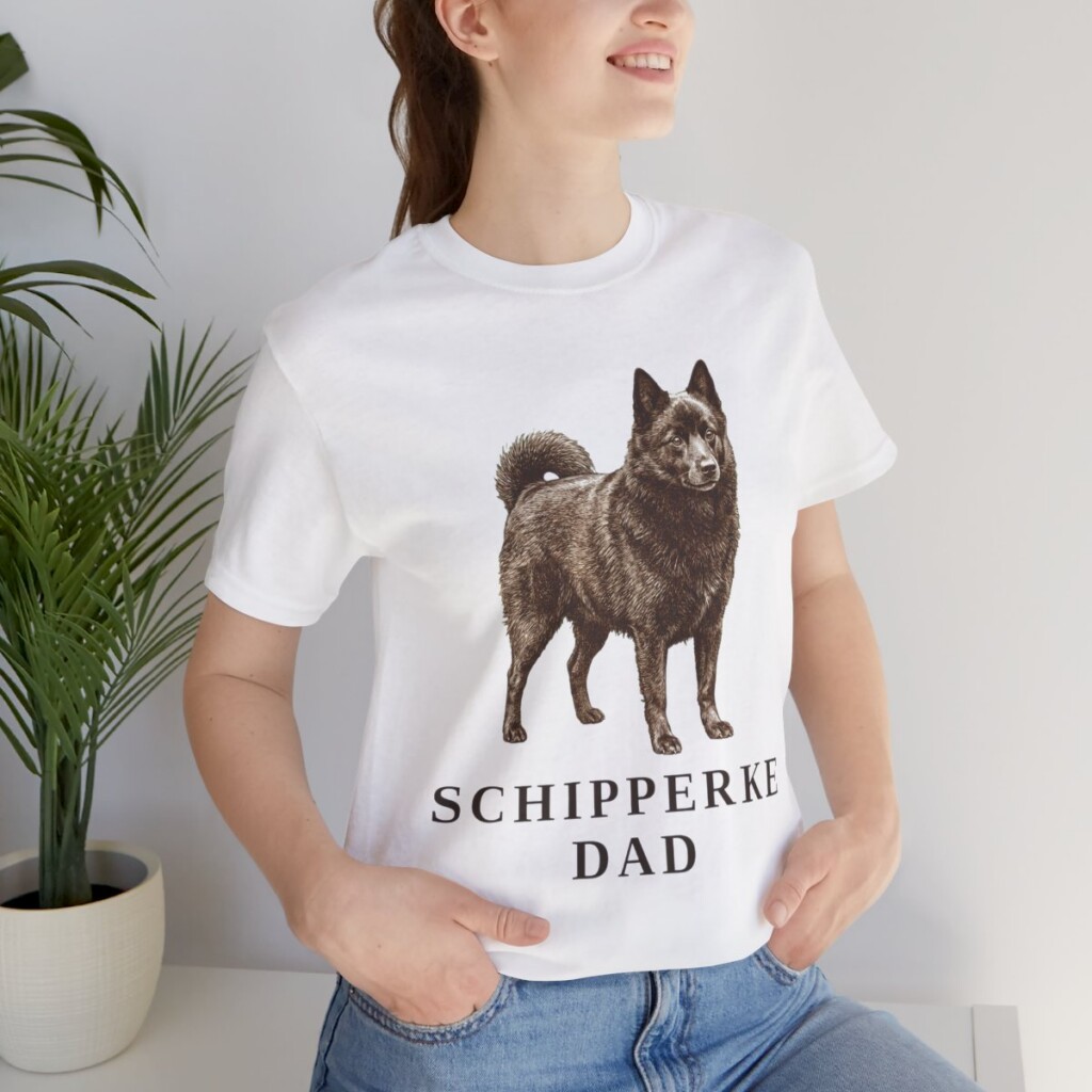 Schipperke Dad Shirt, Vintage Dog Sketch Tee, Dog Dad Gift