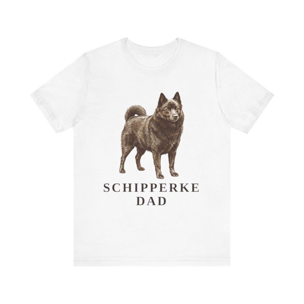 Schipperke Dad Shirt, Vintage Dog Sketch Tee, Dog Dad Gift