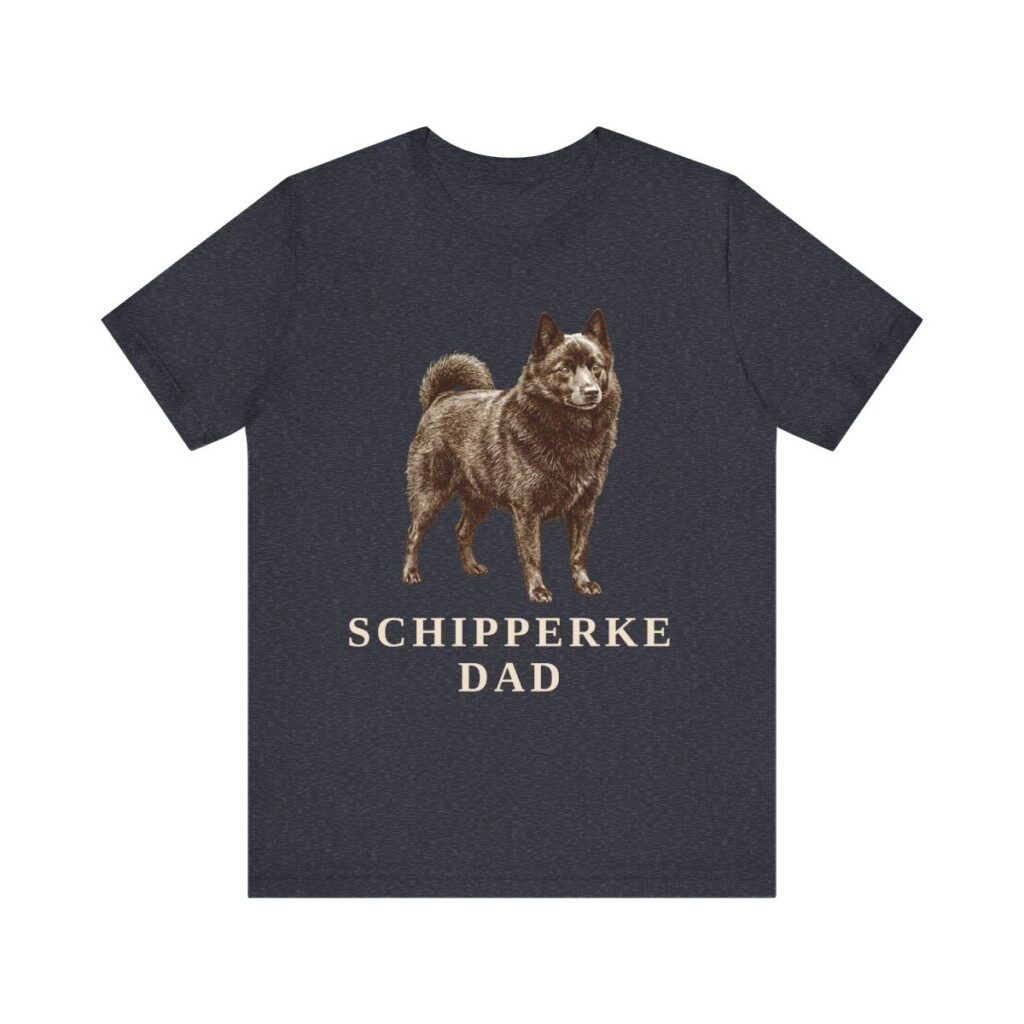 Schipperke Dad Shirt, Vintage Dog Sketch Tee, Dog Dad Gift