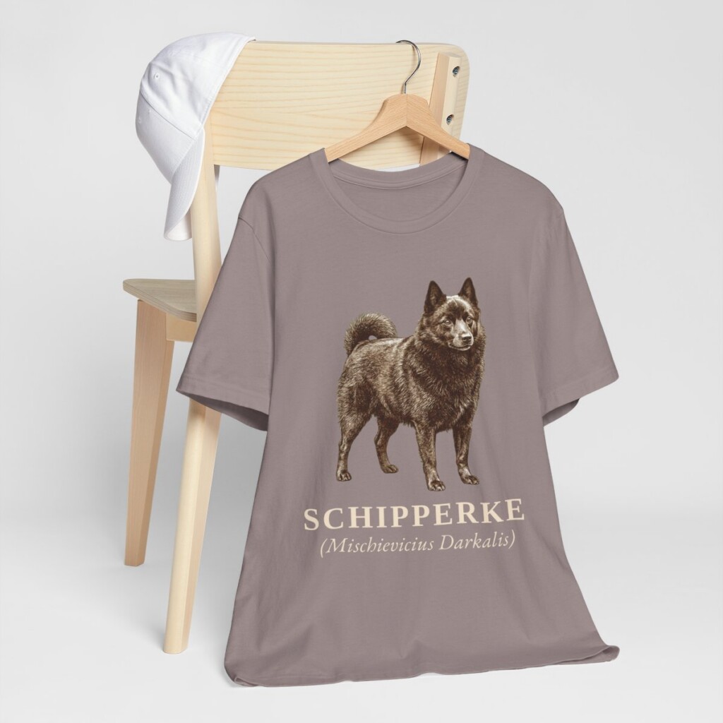 Schipperke Latin Shirt, Vintage Dog Sketch Tee, Dog Latin Gift