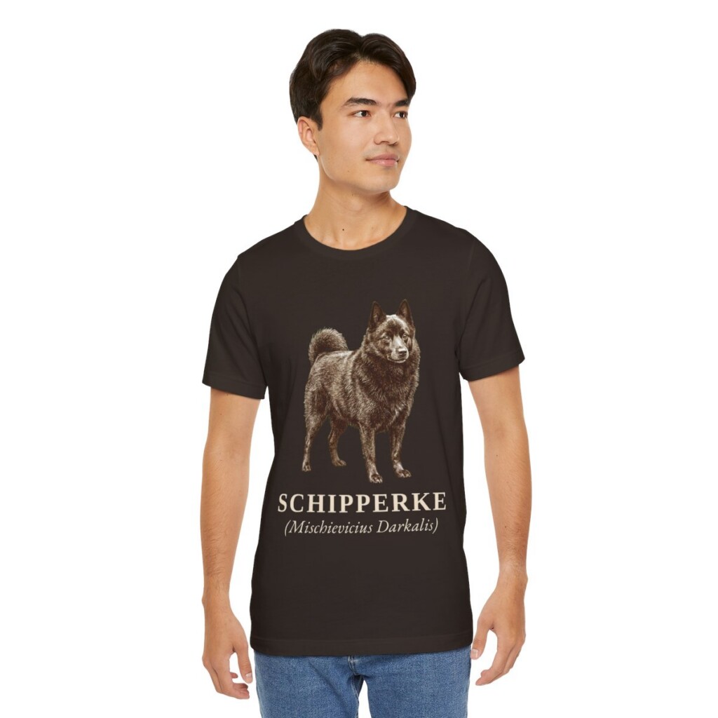 Schipperke Latin Shirt, Vintage Dog Sketch Tee, Dog Latin Gift