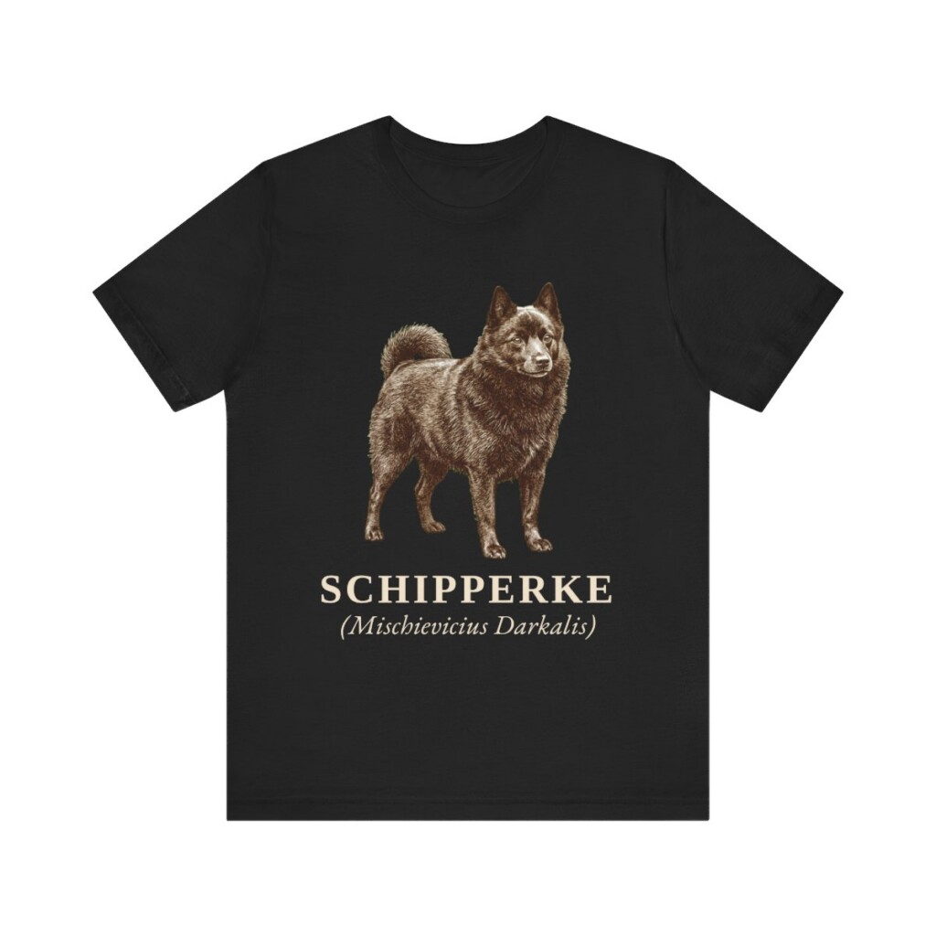 Schipperke Latin Shirt, Vintage Dog Sketch Tee, Dog Latin Gift