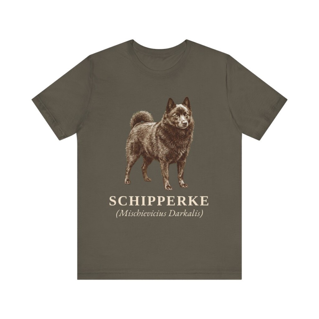 Schipperke Latin Shirt, Vintage Dog Sketch Tee, Dog Latin Gift