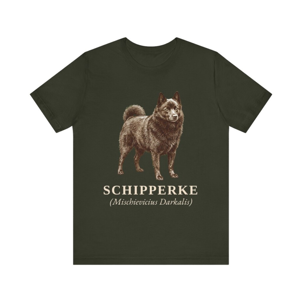 Schipperke Latin Shirt, Vintage Dog Sketch Tee, Dog Latin Gift