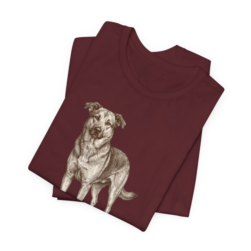 Shepherd Mix Lover Shirt, Vintage Dog Sketch Tee, Dog Lover Gift