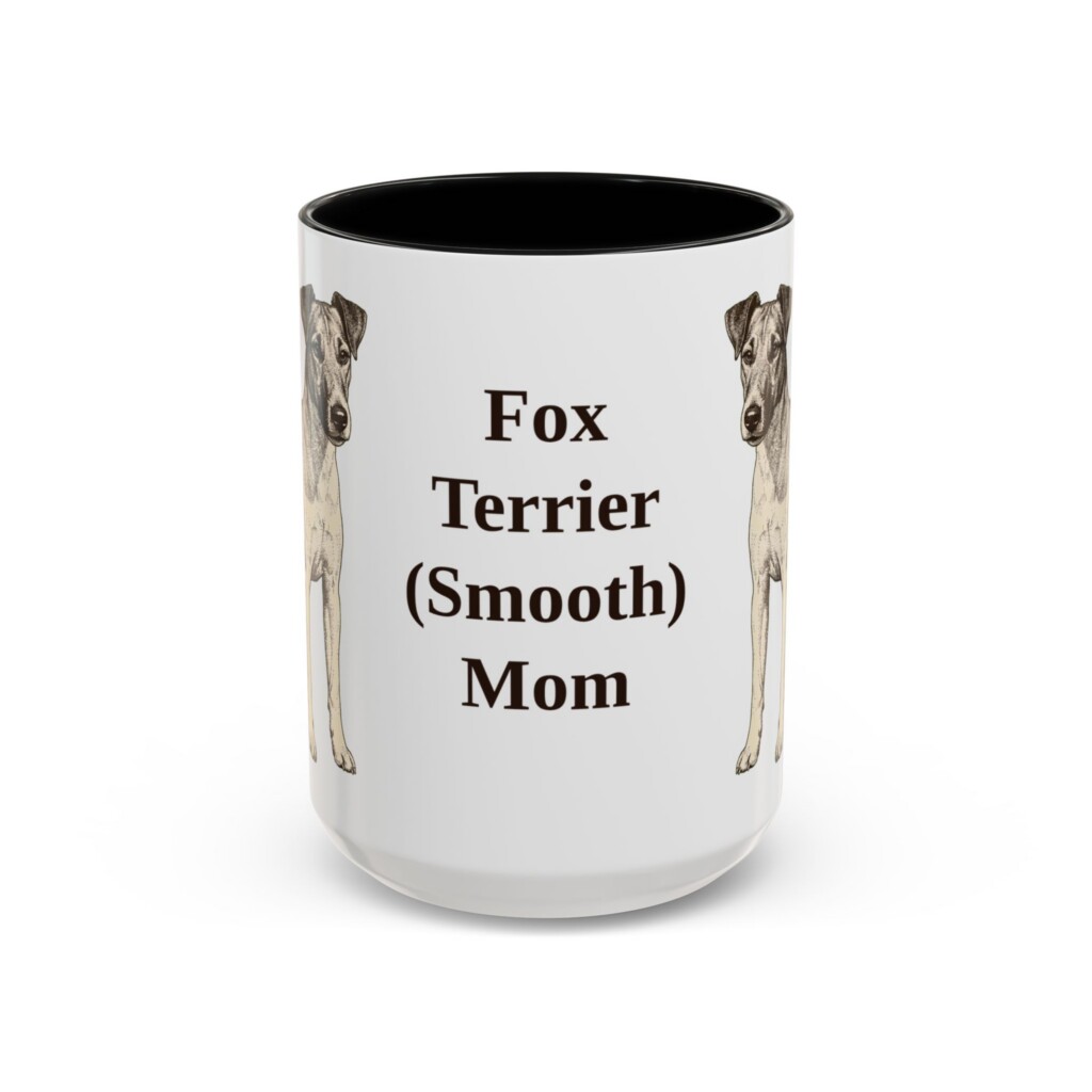15oz Fox Terrier (Smooth) Dog Mom Mug, Vintage Sketch Coffee Mug, Dog Mom Gift