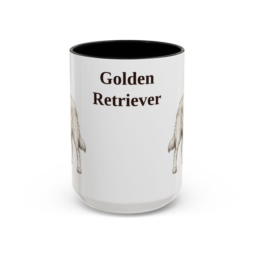 15oz Golden Retriever Mug, Vintage Dog Portrait Coffee Mug, Dog Lover Gift
