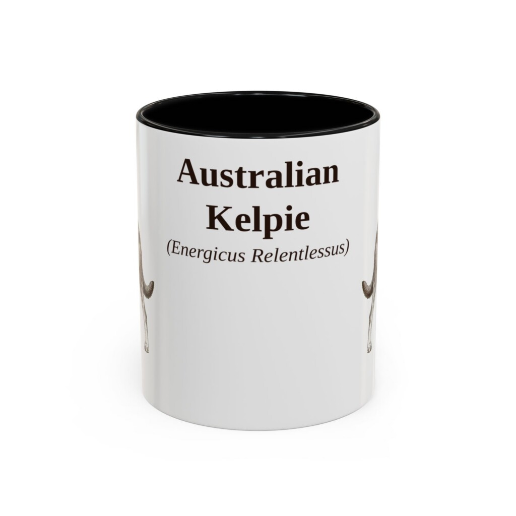 11oz Australian Kelpie Latin Mug, Vintage Dog Coffee Mug, Dog Lover Gift