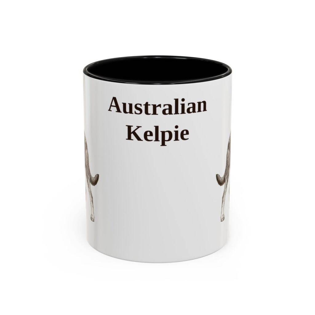 11oz Australian Kelpie Mug, Vintage Dog Portrait Coffee Mug, Dog Lover Gift