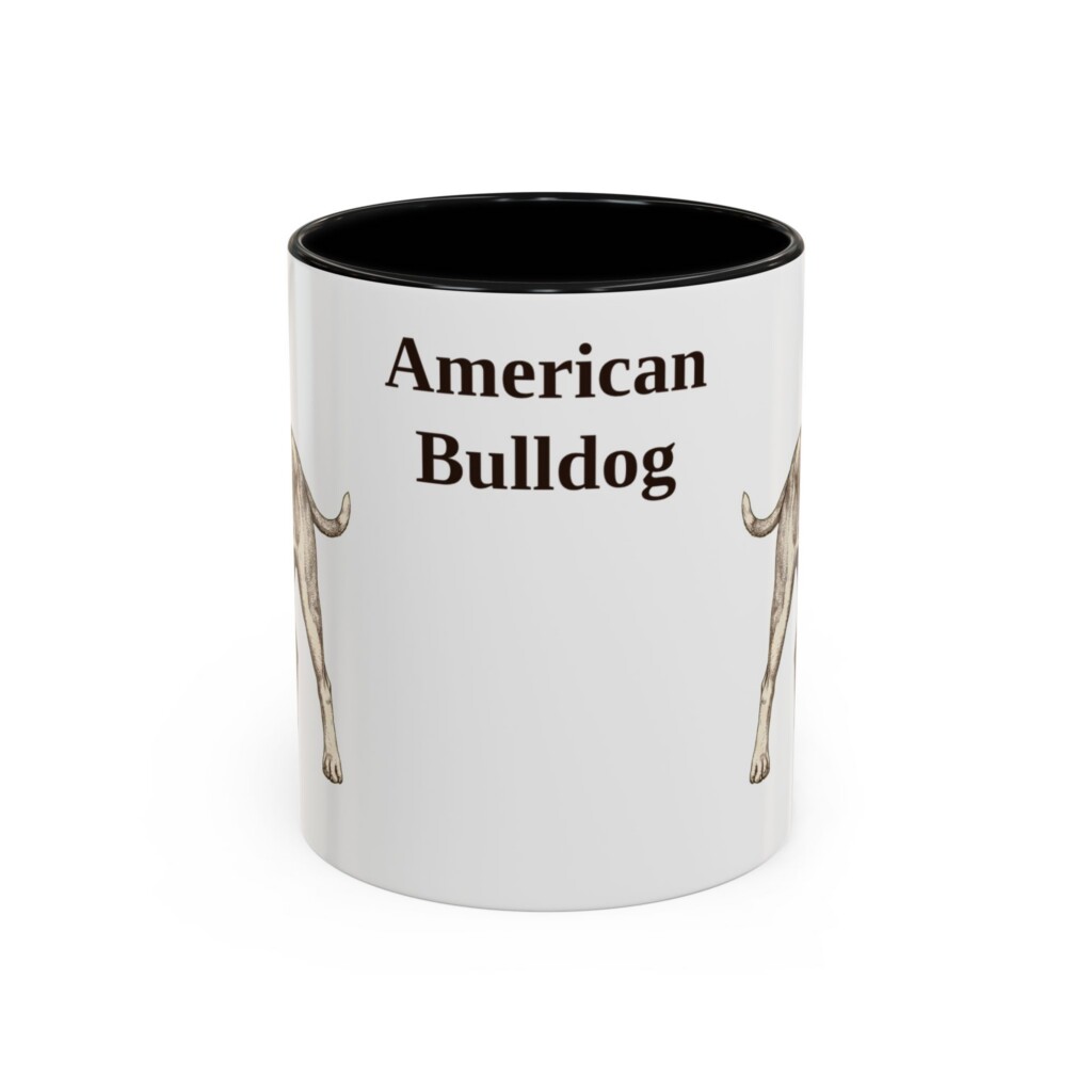 11oz American Bulldog Mug, Vintage Dog Portrait Coffee Mug, Dog Lover Gift