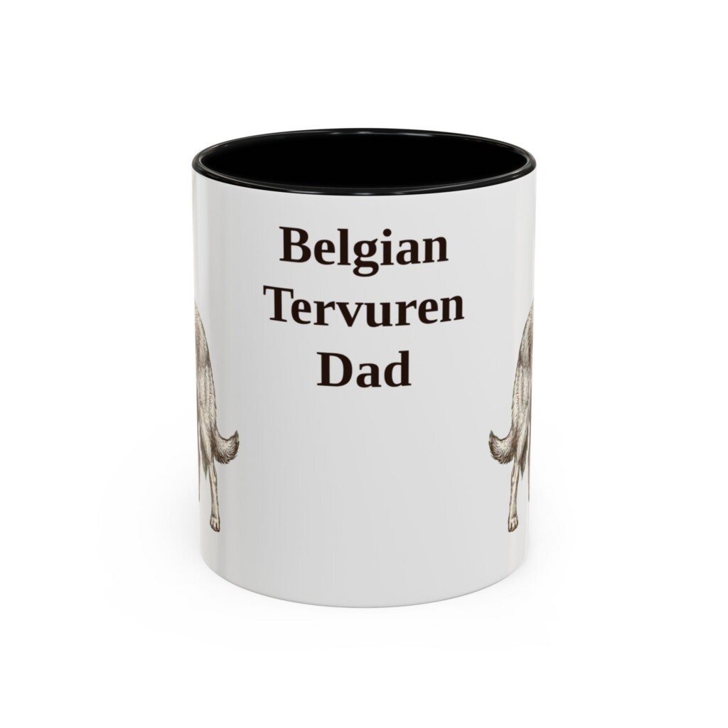 11oz Belgian Tervuren Dog Dad Mug, Vintage Sketch Coffee Mug, Dog Dad Gift