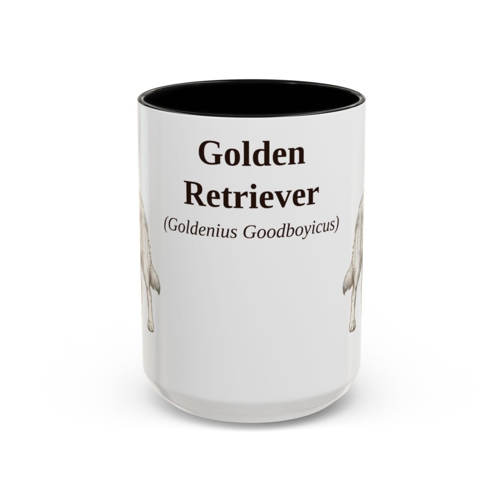 15oz Golden Retriever Latin Mug, Vintage Dog Coffee Mug, Dog Lover Gift