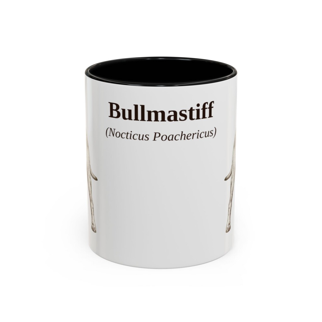 11oz Bullmastiff Latin Mug, Vintage Dog Coffee Mug, Dog Lover Gift