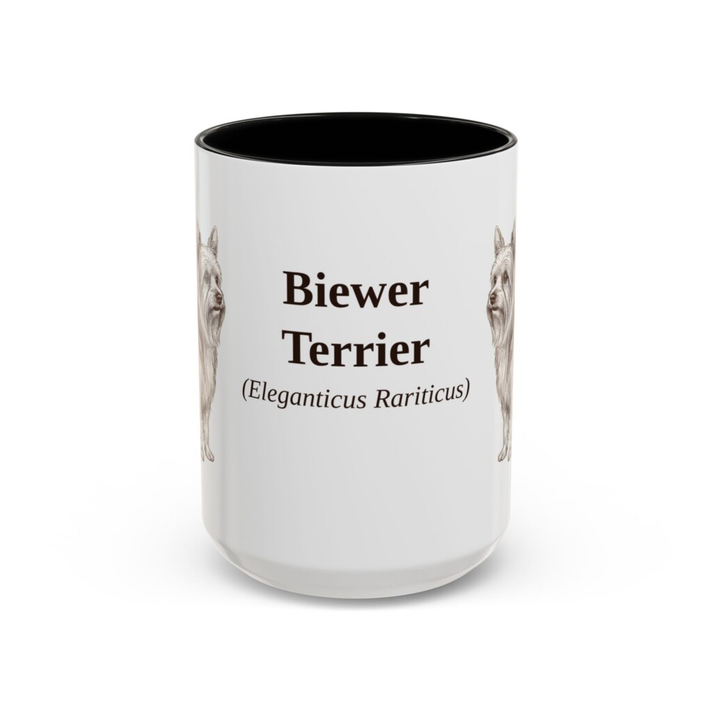 15oz Biewer Terrier Latin Mug, Vintage Dog Coffee Mug, Dog Lover Gift