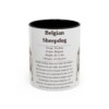 11oz Belgian Sheepdog Mug, Illustrated Dog Breed Facts Coffee Mug, Vintage Dog Keepsake Gift
