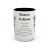 15oz Bracco Italiano Mug, Illustrated Dog Breed Facts Coffee Mug, Vintage Dog Keepsake Gift