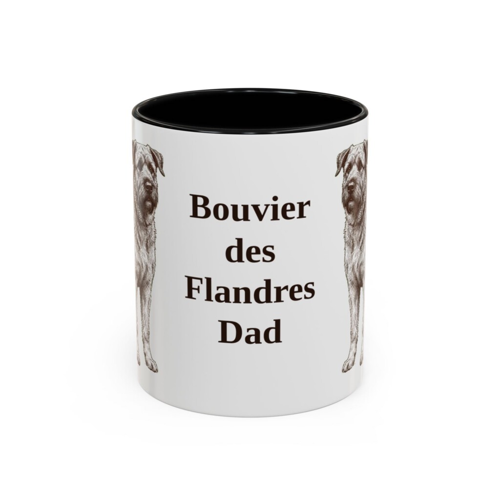 11oz Bouvier des Flandres Dog Dad Mug, Vintage Sketch Coffee Mug, Dog Dad Gift