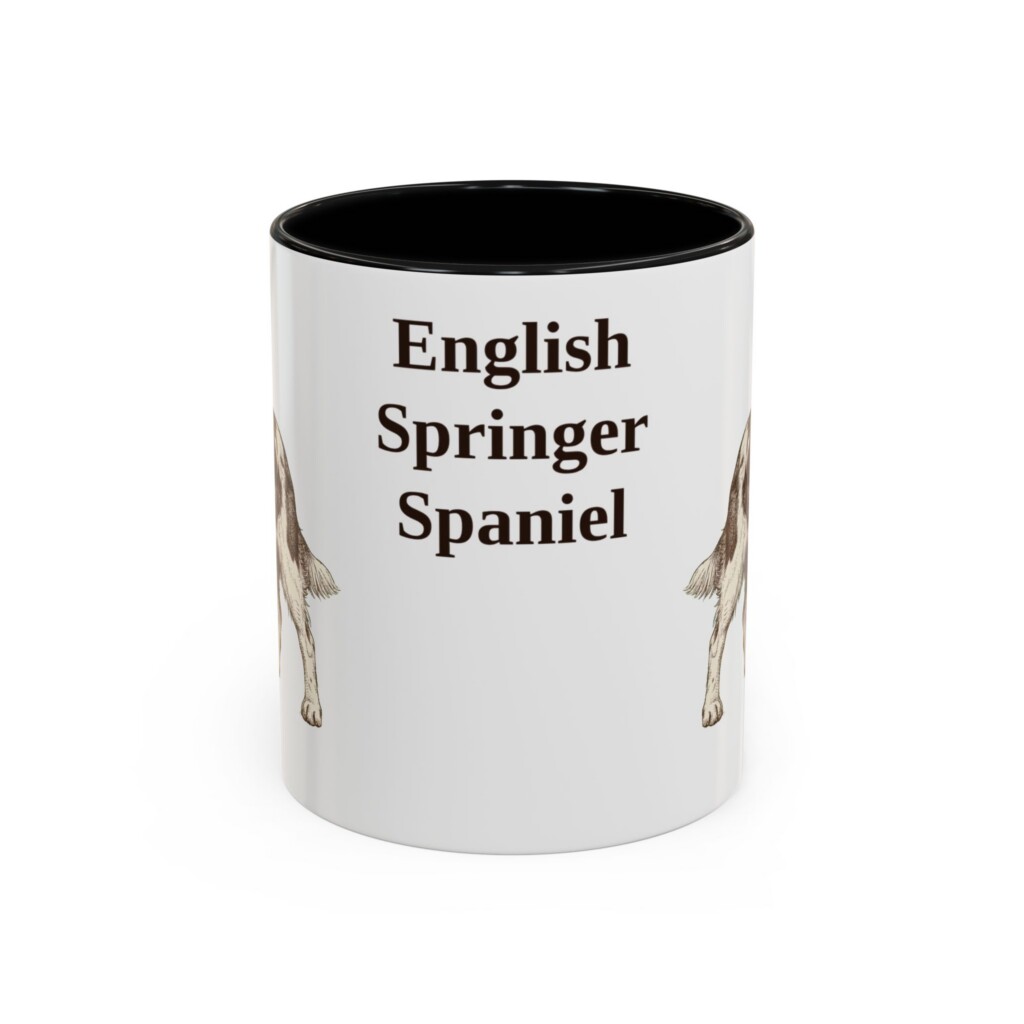 11oz English Springer Spaniel Mug, Vintage Dog Portrait Coffee Mug, Dog Lover Gift