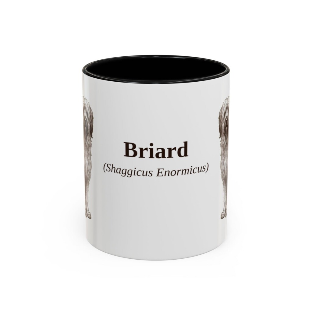 11oz Briard Latin Mug, Vintage Dog Coffee Mug, Dog Lover Gift