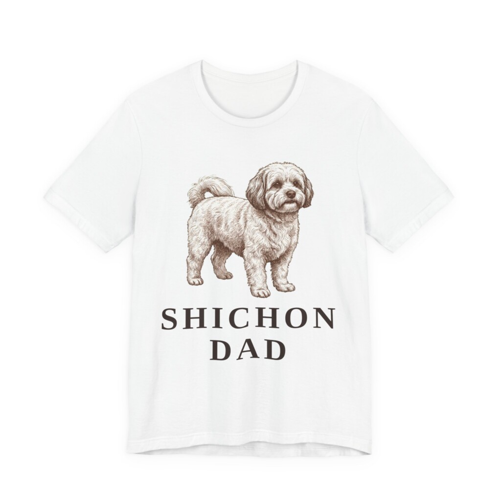 Shichon Dad Shirt, Vintage Dog Sketch Tee, Dog Dad Gift