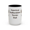 15oz American Staffordshire Terrier Dog Dad Mug, Vintage Sketch Coffee Mug, Dog Dad Gift